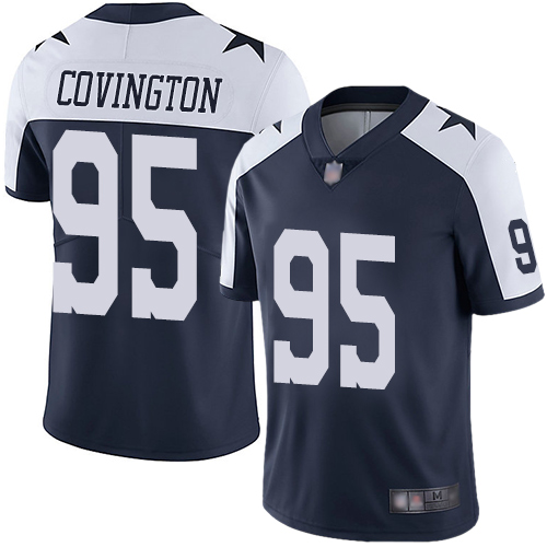 Men Dallas Cowboys Limited Navy Blue Christian Covington Alternate #95 Vapor Untouchable Throwback NFL Jersey->women nfl jersey->Women Jersey